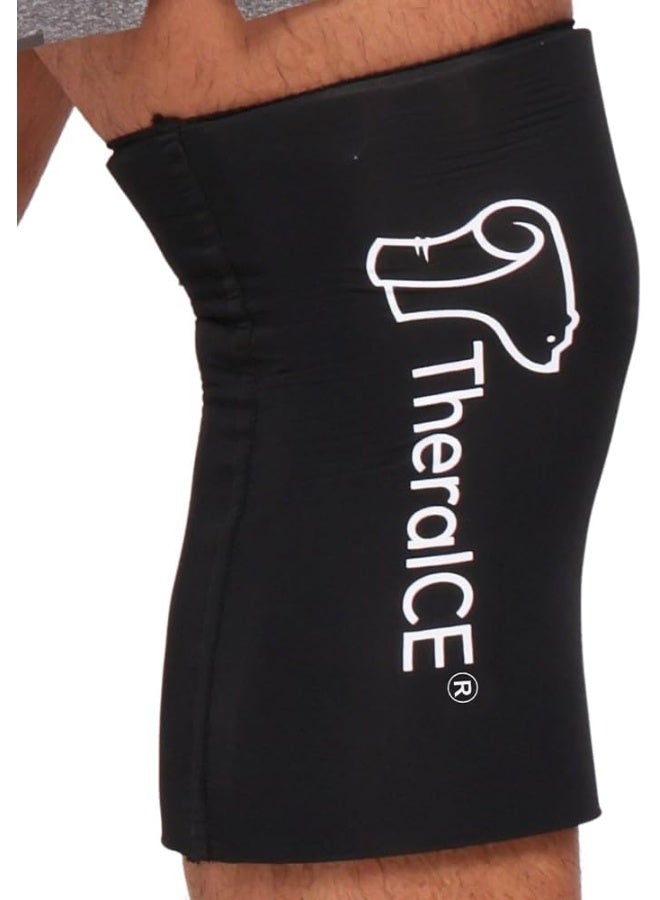 TheraICE Knee Ice Pack Wrap Compression Sleeve for Injuries, Reusable Gel Cold Packs Brace Also for Elbow, Ankle & Calf - Flexible Cold Wrap Recovery for Meniscus, ACL, MCL Pain Relief (M) - Image 1
